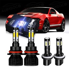 Kit combo de lâmpadas de faróis de LED Hi/Lo Beam + lâmpadas de neblina para 99-04 Ford Mustang comprar usado  Enviando para Brazil