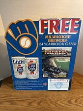 1984 OLD STYLE BEER MILWAUKEE BREWERS PLACA DE EXIBIÇÃO DE LOJA DE PAPELÃO DE BEISEBOL comprar usado  Enviando para Brazil