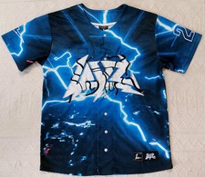 Camiseta de beisebol Elev808 masculina S cadeira elétrica menina choque asilo Layz azul rara! comprar usado  Enviando para Brazil