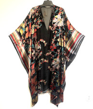Vestido de festa floral formal Kaftan Burnout transparente férias plus size 100% seda, usado comprar usado  Enviando para Brazil