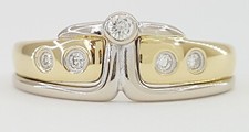 Anel de tiara de ouro amarelo e branco 18k com diamante 7,2 mm 0,06 ct, usado comprar usado  Enviando para Brazil
