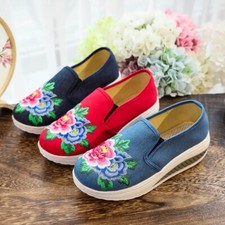 Tênis Feminino Tamanho 4-10.5 Sapatos de Lona Vintage Novo Bordado Floral, usado comprar usado  Enviando para Brazil