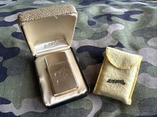 Isqueiro fino vintage Zippo - 10K GF folheado a ouro Zippo fino com estojo e bolsa comprar usado  Enviando para Brazil