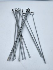 12 Espetos Churrasqueira de Metal Churrasqueira Carne Aço Palitos Plano Shish Kebab Vegetal comprar usado  Enviando para Brazil
