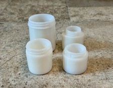 Usado, 4 frascos boticário vintage de vidro leitoso branco recipiente cosmético ou vaidade sem tampas comprar usado  Enviando para Brazil