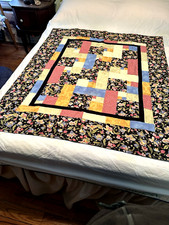Colcha de retalhos 40x48" multicolorida reversível floral algodão cobertor de colo excelente estado usado, usado comprar usado  Enviando para Brazil
