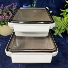 Conjunto de 2 panelas Litton Ware forno convencional com tampa de microondas com tampas vintage comprar usado Conjunto de 2 panelas Litton Ware forno convencional com tampa de microondas com tampas vintage comprar usado  Enviando para Brazil