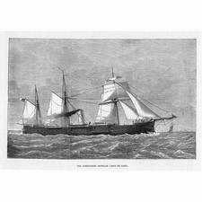 Navio Português Ironclad, Vasco da Gama - Estampa antiga 1876 comprar usado  Enviando para Brazil