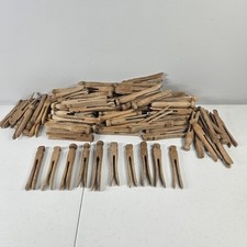 Lote de 110 pinos de madeira vintage cabeça redonda plana no topo prendedores de roupa de madeira comprar usado  Enviando para Brazil