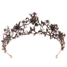 Tiara de cristal pérola flor 6,2 cm de altura coroa casamento rainha princesa formatura adulto comprar usado  Enviando para Brazil