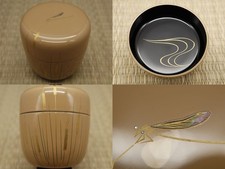 Laca japonesa madeira Natsume Tea caddy com cattail e damselfly Maki-e (714) comprar usado  Enviando para Brazil