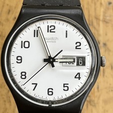 Relógio masculino Swatch vintage 'Once Again' GB743 data do dia preto branco nova bateria comprar usado Relógio masculino Swatch vintage 'Once Again' GB743 data do dia preto branco nova bateria comprar usado  Enviando para Brazil