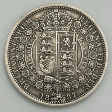 Moeda de prata esterlina 1887 Queen Victoria Half Crown comprar usado  Enviando para Brazil