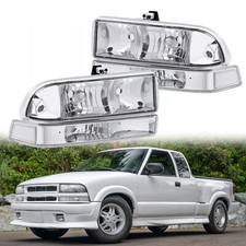Faróis para 98-04 Chevy Blazer S10 estilo de fábrica carcaça cromada canto transparente comprar usado  Enviando para Brazil