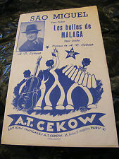 "Partitura Sao Miguel Los Bonitas De Malaga At Cekow Music Sheet 1959", usado comprar usado  Enviando para Brazil