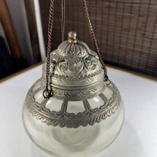 Lanterna estilo marroquino pendurada globo de vidro acabamento de metal com tampa comprar usado  Enviando para Brazil