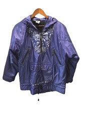 Chaqueta de esquí y snowboard púrpura Rodeo para mujer talla 40 a prueba de lluvia 1/4 cremallera capucha segunda mano  Embacar hacia Mexico