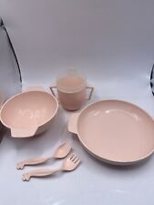 Conjunto de talheres e copos vintage Chicco prato de alimentação para bebês feito na Itália rosa comprar usado  Enviando para Brazil