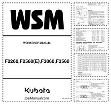 Kubota F2260 F2560 F3060 F3560 Kosiarka Instrukcja warsztatowa PDF na sprzedaż  PL