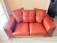 Leather seater sofa for sale  BURNTWOOD