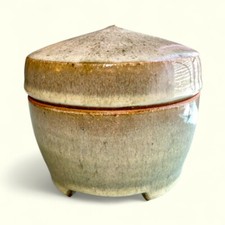 Usado, Frasco redondo com tampa Celadon Potter do Reino Unido, cerâmica de arte de estúdio feita à mão comprar usado  Enviando para Brazil