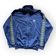 Jaqueta Adidas Firebird anos 90 tamanho G azul amarela trevo nas mangas comprar usado  Enviando para Brazil