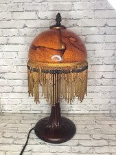 Estilo vitoriano, vintage, abajur de cabeceira boudoir, abajur de vidro, franja frisada comprar usado  Enviando para Brazil