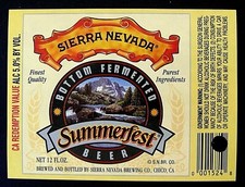 Sierra Nevada Brewing SUMMERFEST - etiqueta de cerveja fermentada inferior CA 12 oz Var. #4 comprar usado  Enviando para Brazil
