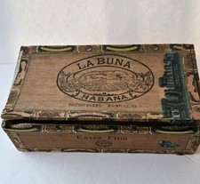 Caixa de charutos antiga de madeira La Buna comprar usado  Enviando para Brazil