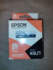 Usado, Cartucho de fita Epson Labelworks PX 1/2" preto sobre branco comprar usado  Enviando para Brazil