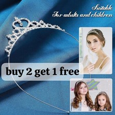 Usado, Tiara coroa cabelo formatura strass cristal princesa noiva casamento Reino Unido comprar usado  Enviando para Brazil