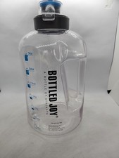 Garrafa de água de grande capacidade 2,5 litros 85 oz com marcador de tempo hidratação reutilizável comprar usado  Enviando para Brazil