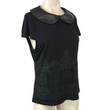 KILLSTAR - FEMININO GG - CAMISA PRETA MANGA CURTA GOLA GÓTICA GRUNGE comprar usado  Enviando para Brazil