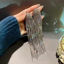 Novos brincos pendurados longos borla gota de strass joias femininas da moda de cristal., usado comprar usado  Enviando para Brazil