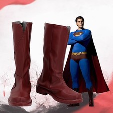 Cosplay Superman Returns Clark Kent Sapatos Botas Perna Alta Botas de Super-herói Adereços comprar usado  Enviando para Brazil