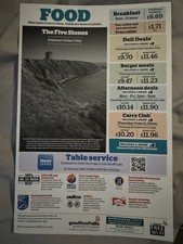 Wetherspoons menu five for sale  DEWSBURY