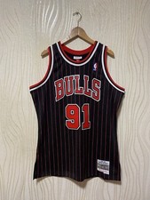CAMISA DE BASQUETE CHICAGO BULLS MITCHELL NESS tamanho G HOMENS #91 DENIS RODMAN, usado comprar usado  Enviando para Brazil