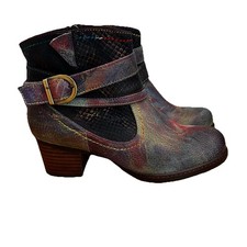 Botas de tornozelo L'Artiste Spring Step Shazzam couro multicolorido 36 EUA 6 coloridas, usado comprar usado  Enviando para Brazil