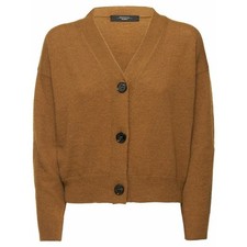 Cardigã suéter Weekend MaxMara marrom caramelo cashmere botão frontal tamanho M, usado comprar usado  Enviando para Brazil