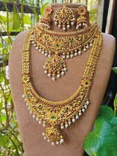 Usado, Conjunto de joias folheadas a ouro colar gargantilha nupcial Bollywood do sul da Índia comprar usado  Enviando para Brazil