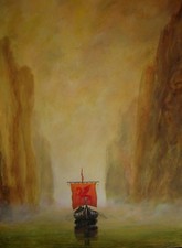 Usado, LEON GOODMAN EDIÇÃO LIMITADA DE PINTURA "Olafs Return" Odin Vikings navio viking comprar usado  Enviando para Brazil