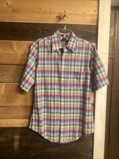 Camisa masculina Kenneth Gordon azul vermelha xadrez manga curta botão frontal comprar usado  Enviando para Brazil