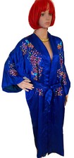 VTG Śliwka Kimono Szlafrok, Wspaniały haft ręczny, Pełna długość na sprzedaż  PL