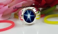 Anel masculino de safira 9x11mm anel de estrela de safira em prata esterlina 925, usado comprar usado  Enviando para Brazil