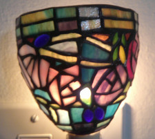 Luz nocturna enchufable de pared estilo Tiffany 4" segunda mano  Embacar hacia Mexico