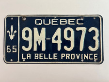 1965 quebec license for sale  Poughkeepsie