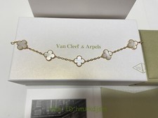 Autêntica pulseira Van Cleef & Arpels vintage Alhambra 5 motivos ouro 18K e esfregão comprar usado  Enviando para Brazil