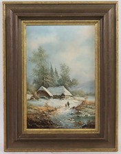 Bauernhaus winter ölgemälde gebraucht kaufen  Stadtbergen