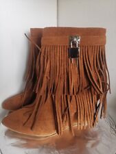 Bottines frange marron d'occasion  Paris XX