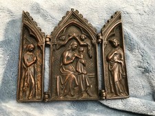 Antique bronze triptych for sale  Pottersville